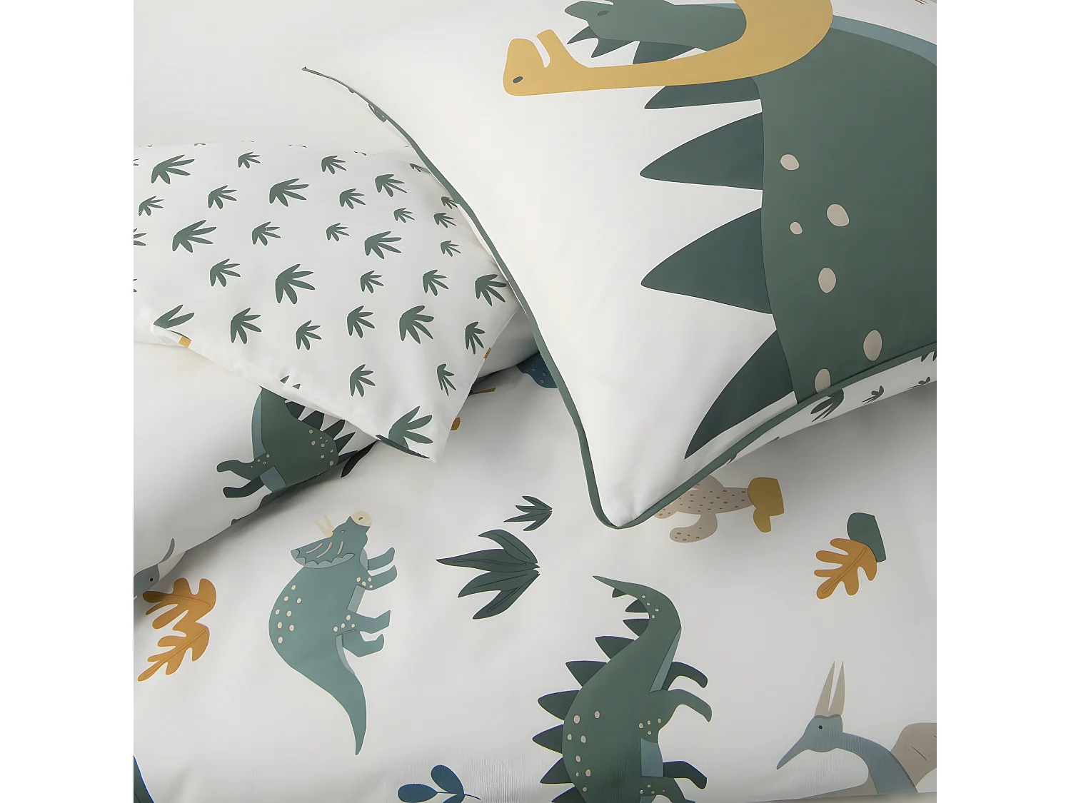 Parure de lit enfant en coton imprimé dinosaure 140x200cm