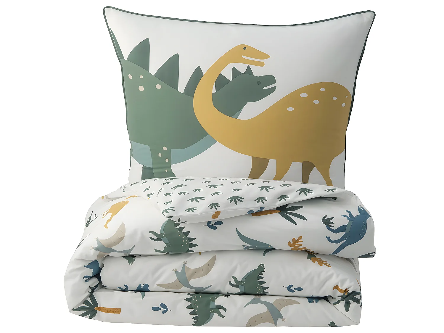 Parure de lit enfant en coton imprimé dinosaure 140x200cm