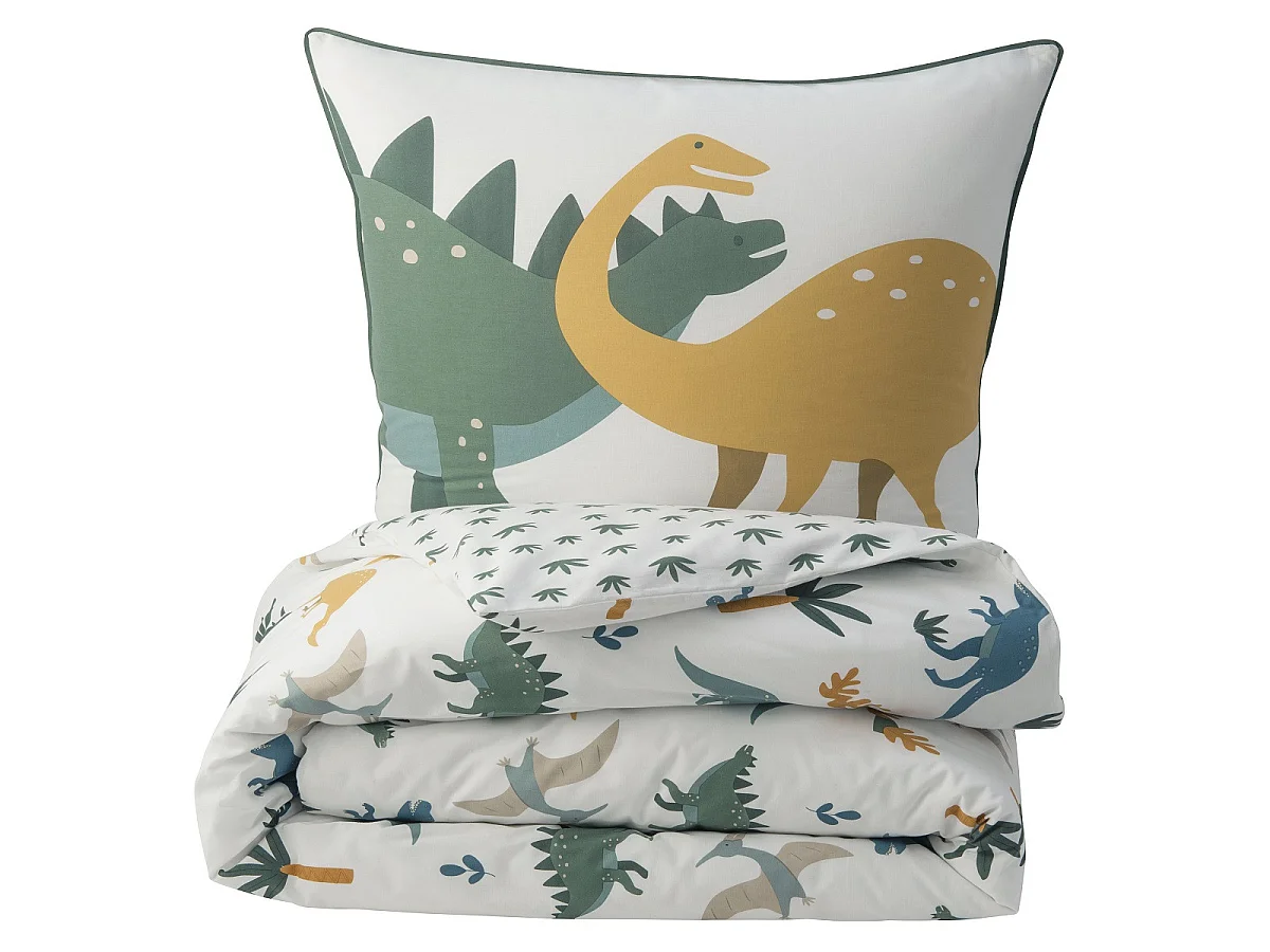 Parure de lit enfant en coton imprimé dinosaure 140x200cm