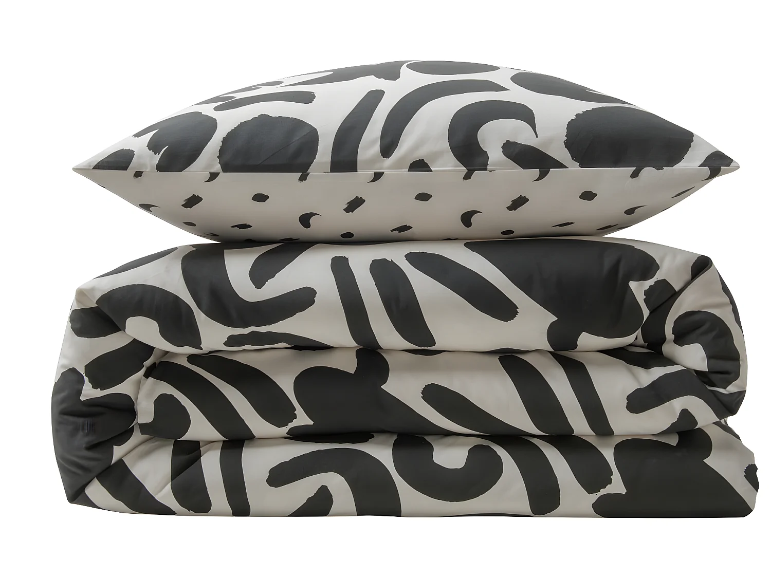 Parure de lit 2 personnes géométrique bicolore 240x220cm