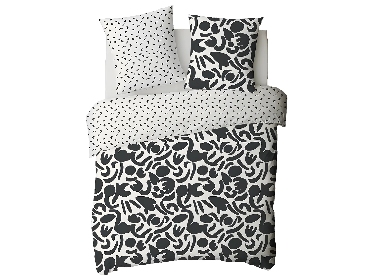 Parure de lit 2 personnes géométrique bicolore 240x220cm