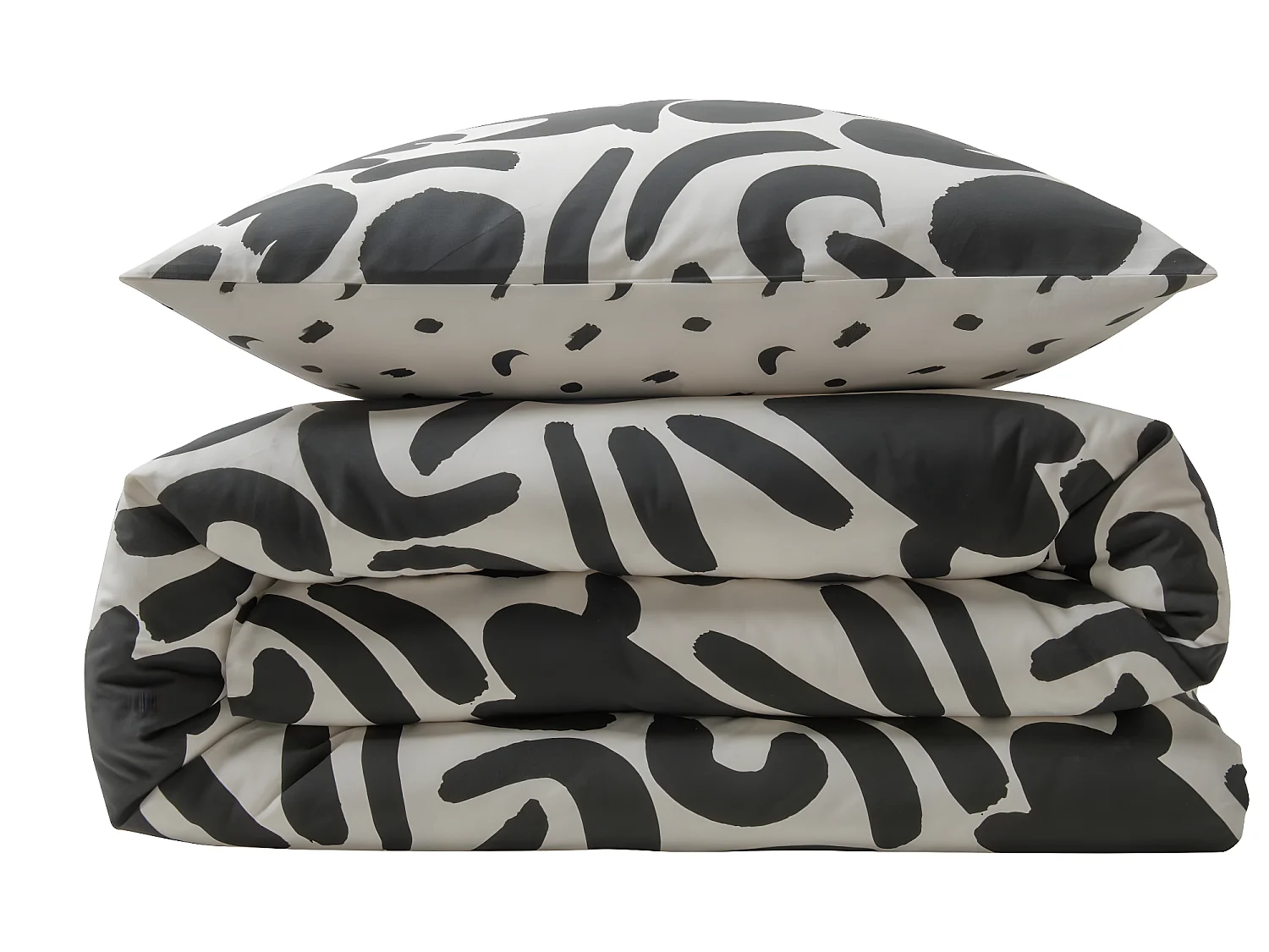 Parure de lit 2 personnes géométrique bicolore 260x240cm