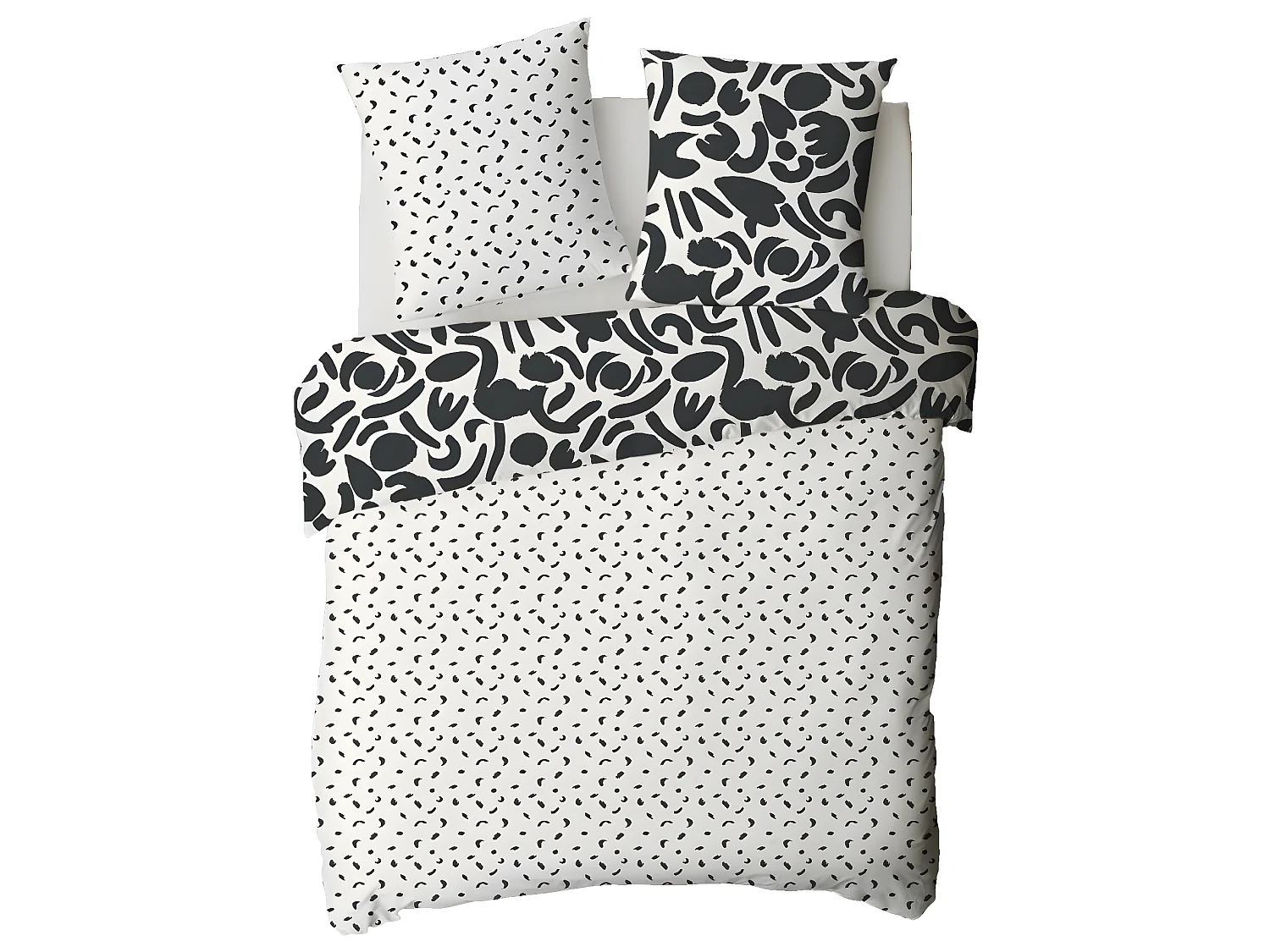 Parure de lit 2 personnes géométrique bicolore 260x240cm