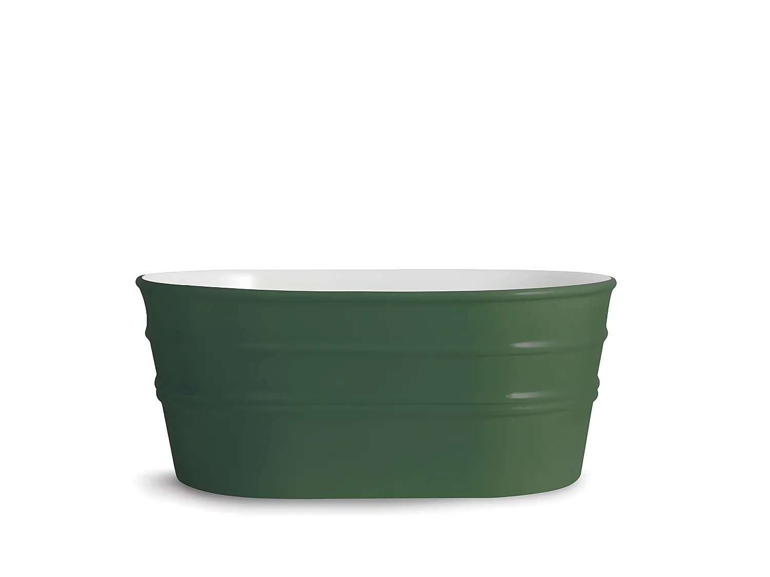 Lavabo da appoggio cm 60x40xH25 senza anelli Tinozza verde inglese lucido