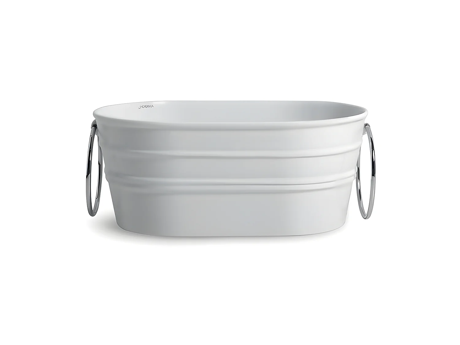 Vasque à poser ovale Tinozza blanc brillant avec porte-serviette