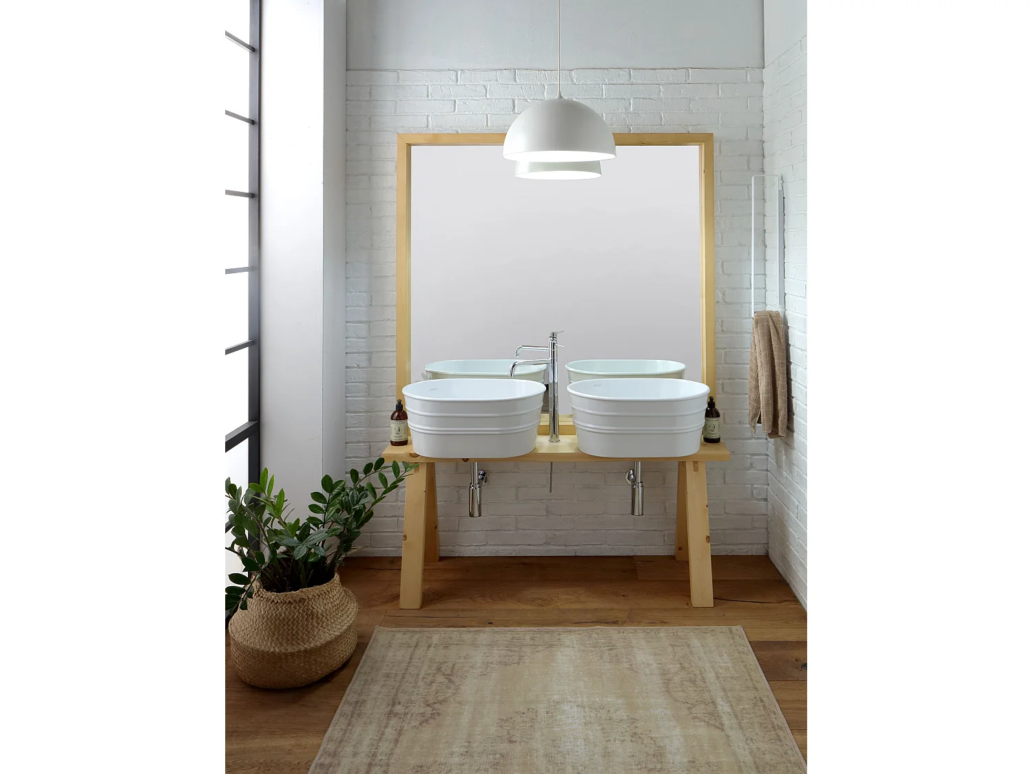 Aufsatzwaschtisch cm 60x40xH25 Tinozza glänzend weiß