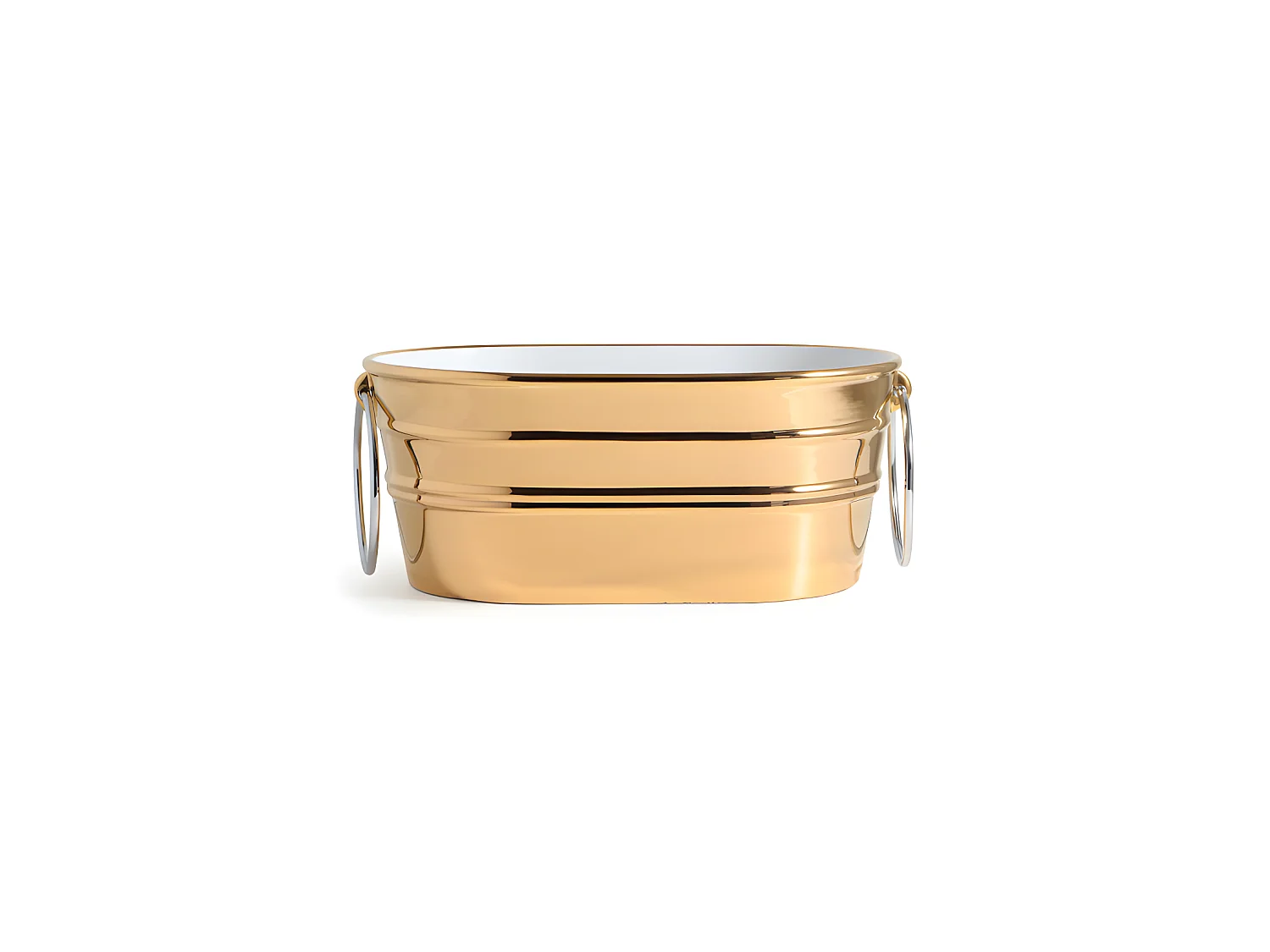 Aufsatzwaschtisch cm 60x40xH25 Tinozza glänzend gold mit handtuchhalter