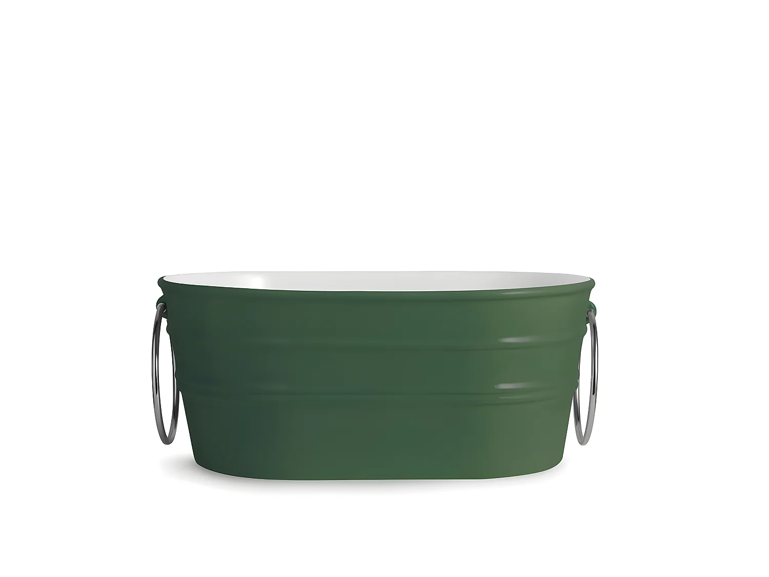 Aufsatzwaschtisch cm 60x40xH25 Tinozza glänzend englisch grün mit handtuchhalter