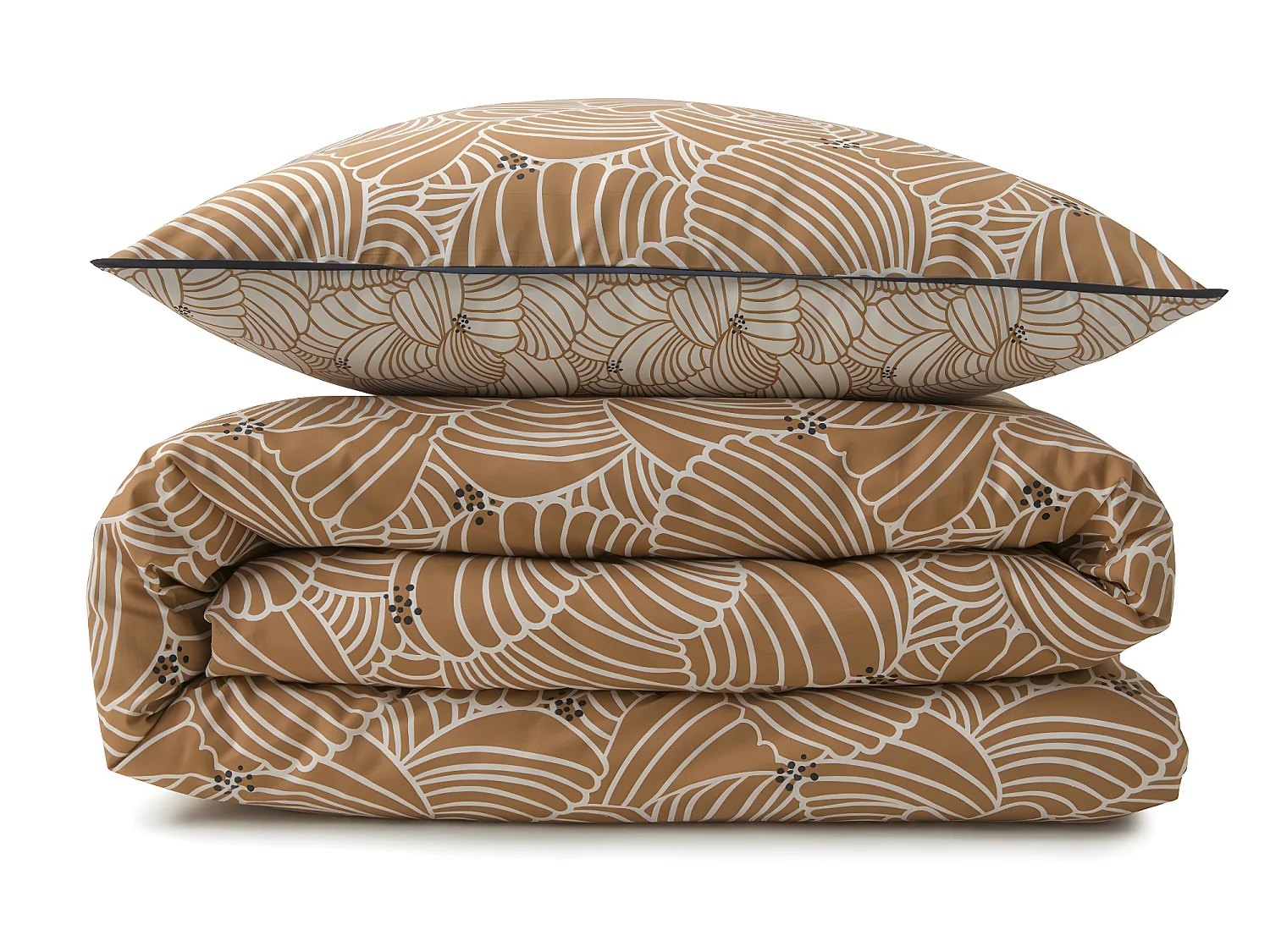 Parure de lit 2 personnes graphique floral en coton 260x240cm