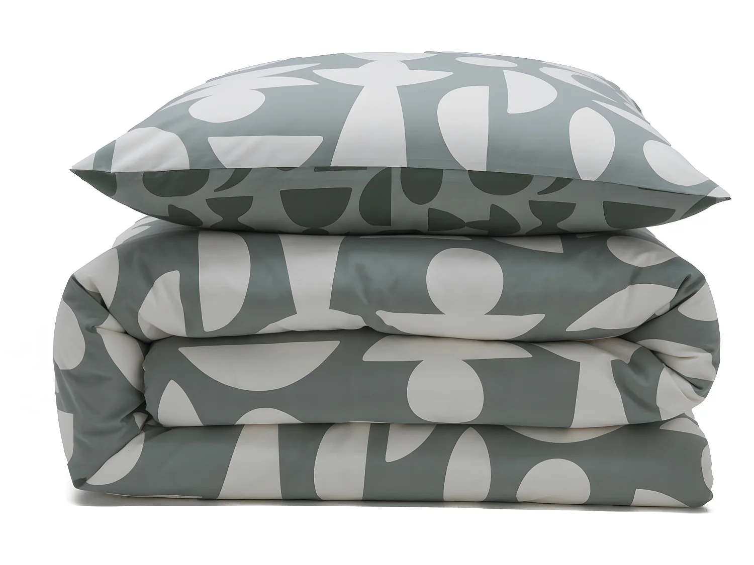 Parure de lit 2 personnes en coton 57 fils imprimé vert 240x220cm