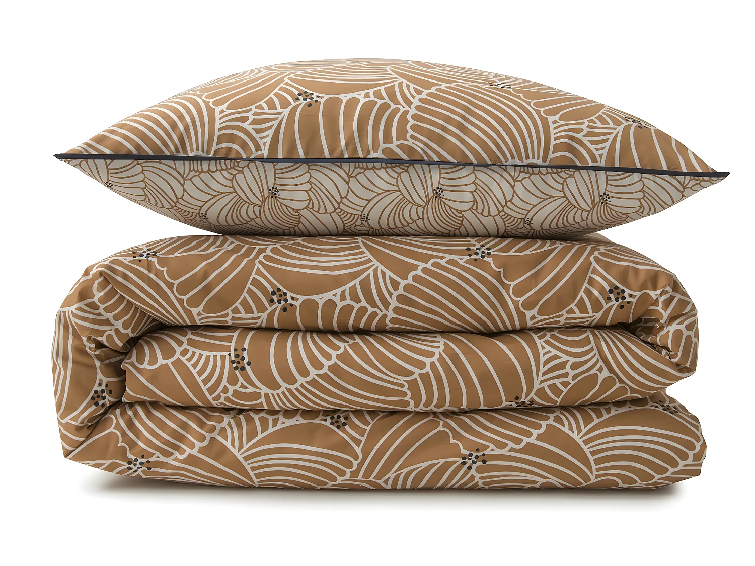 Parure de lit 2 personnes graphique floral en coton 240x220cm