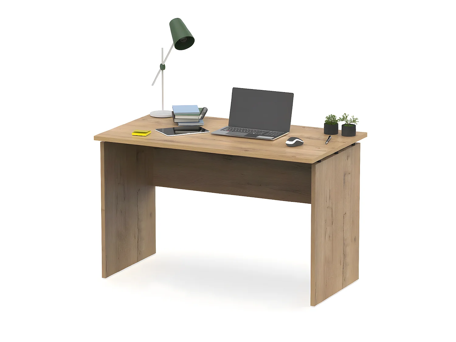 Table de bureau, meuble du bureau coloris chêne doré  - L. 120 x L. 68 x H. 76 cm