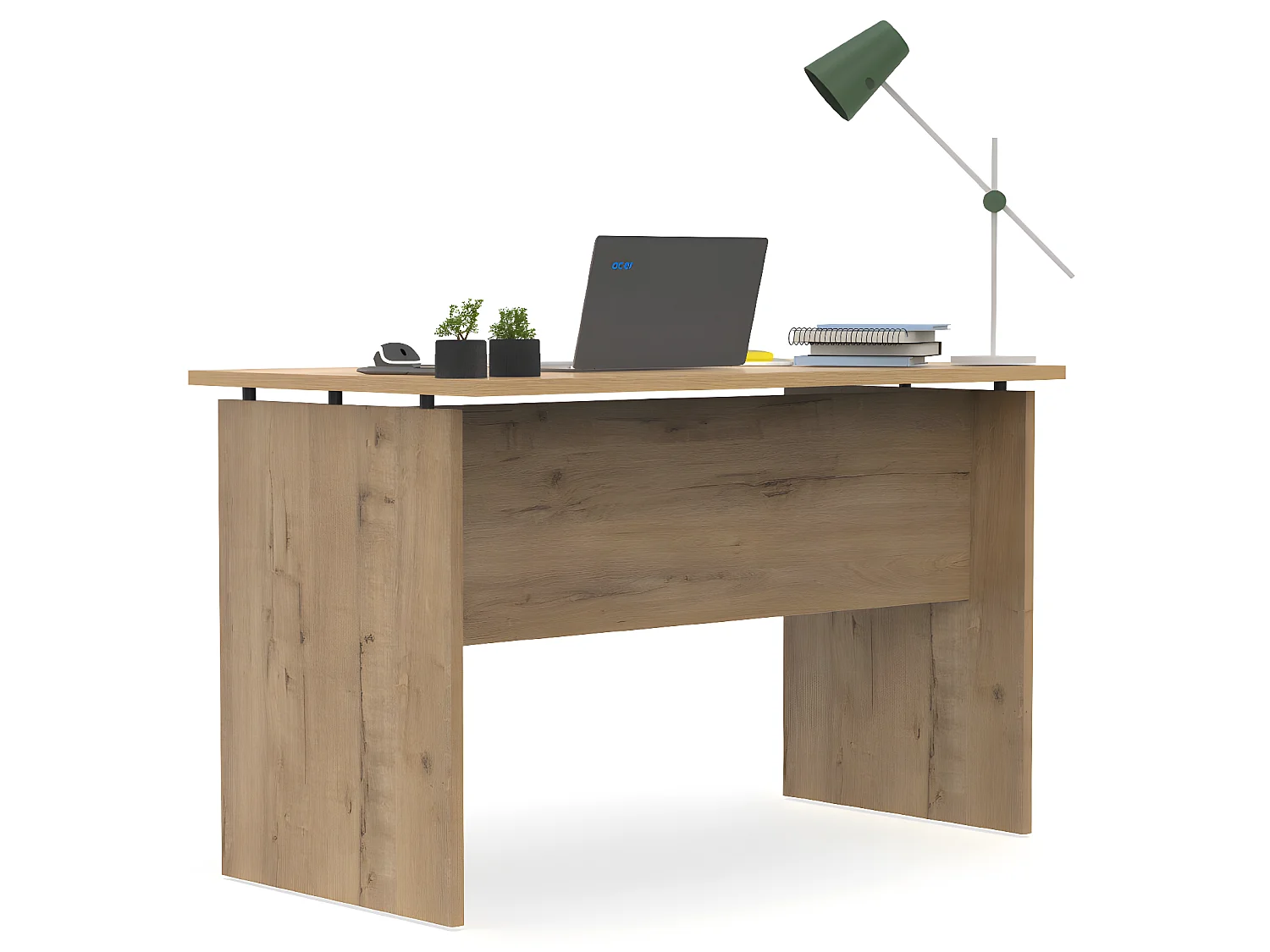 Table de bureau, meuble du bureau coloris chêne doré  - L. 120 x L. 68 x H. 76 cm