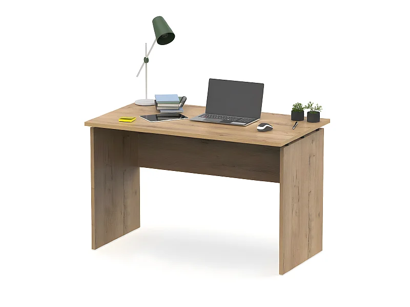 Table de bureau, meuble du bureau coloris chêne doré  - L. 120 x L. 68 x H. 76 cm