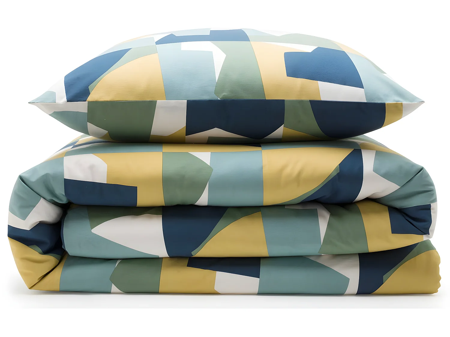 Parure de lit 2 personnes géométrique coton 57 fils 260x240cm