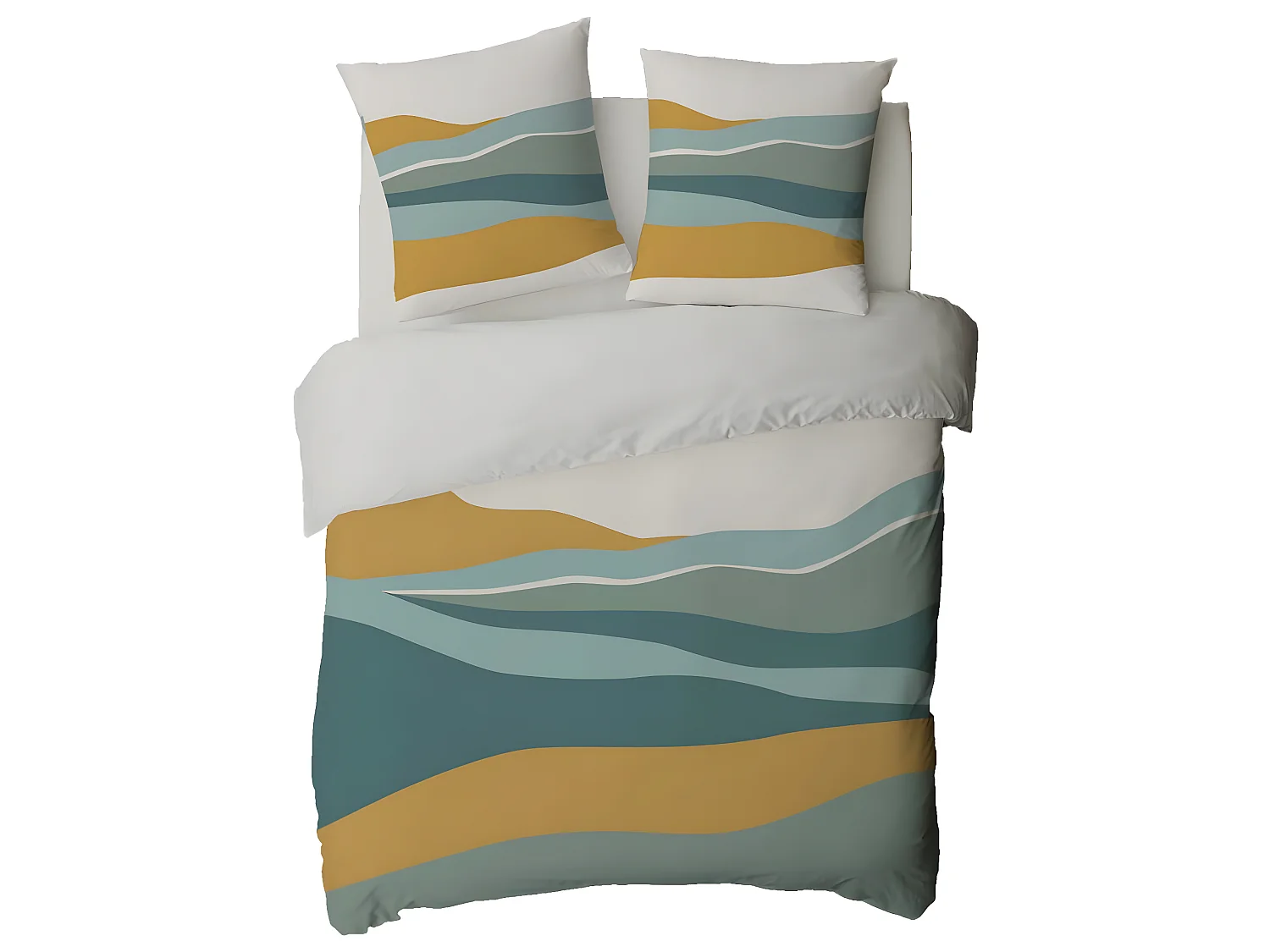 Parure de lit 2 personnes paysage réversible 260x240cm