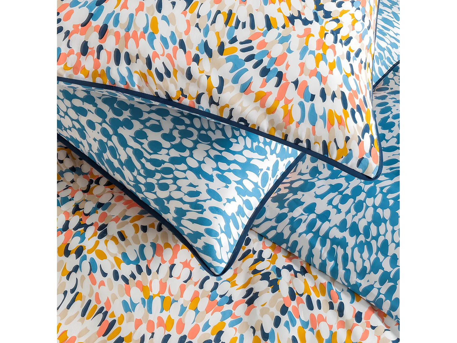 Parure de lit 2 personnes colorée réversible 240x220cm