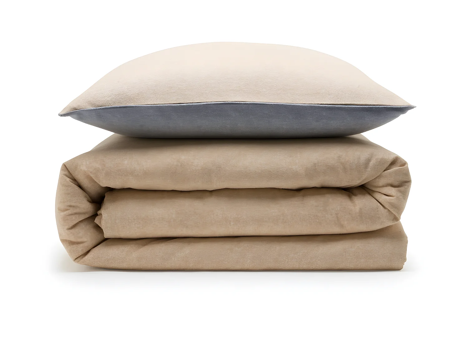 Parure de lit 2 personnes en flanelle coton 57 fils unie multico 240x220cm