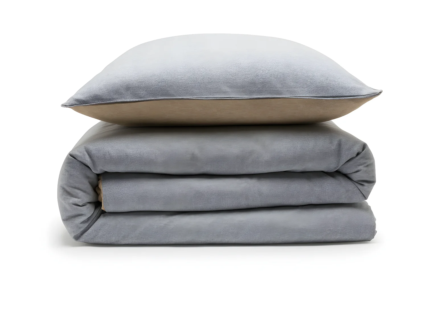 Parure de lit 2 personnes en flanelle coton 57 fils unie multico 240x220cm