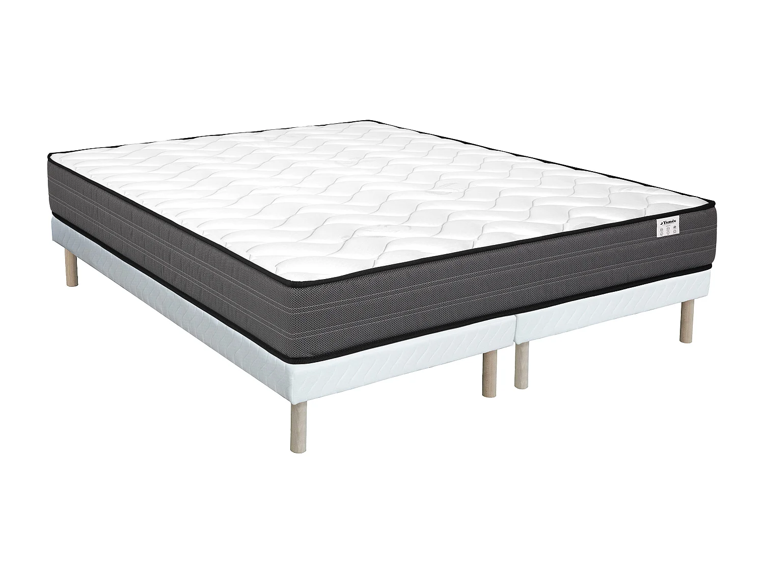 Ensemble 180 x 200 cm sommier + matelas ressorts ensachés ép.20cm - AMBRACIE de YSMÉE