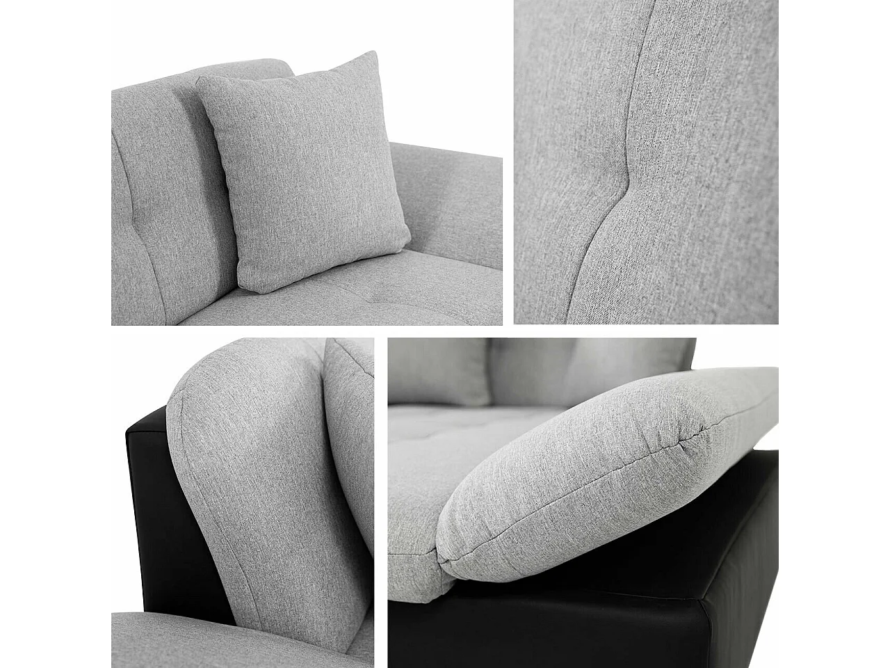 Sofá rinconero Comfivo 219, Gris, 278x161x76cm