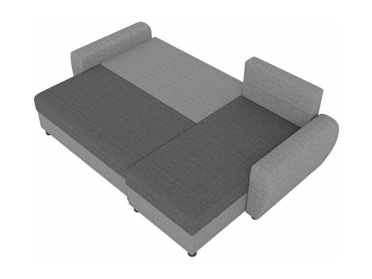 Canapé d'angle Memphis 123, Brun clair, Fonction de couchage, Boîte de literie, 242x139cm