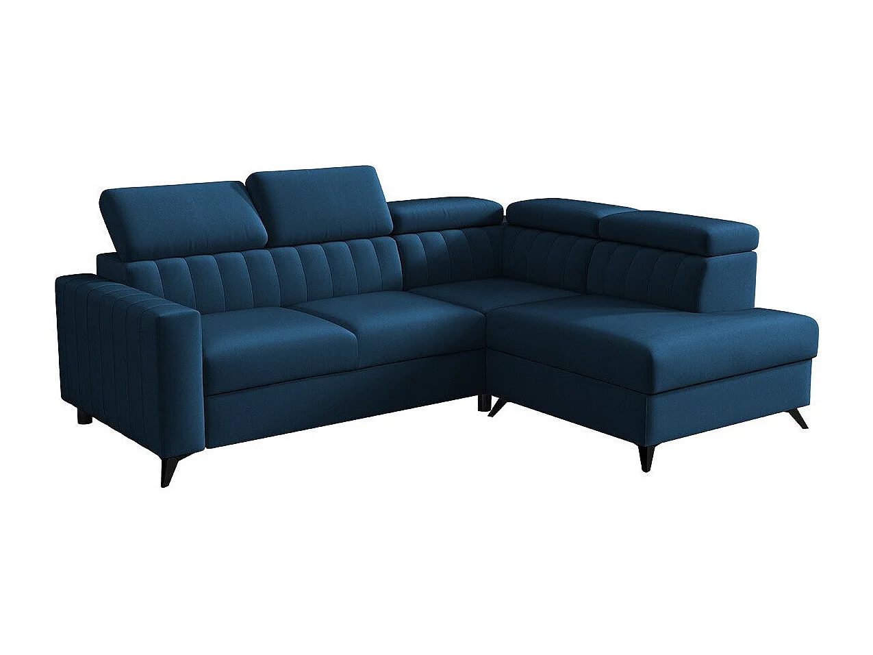 Divano angolare Columbus 202, Blu, Con, 249x195x80cm