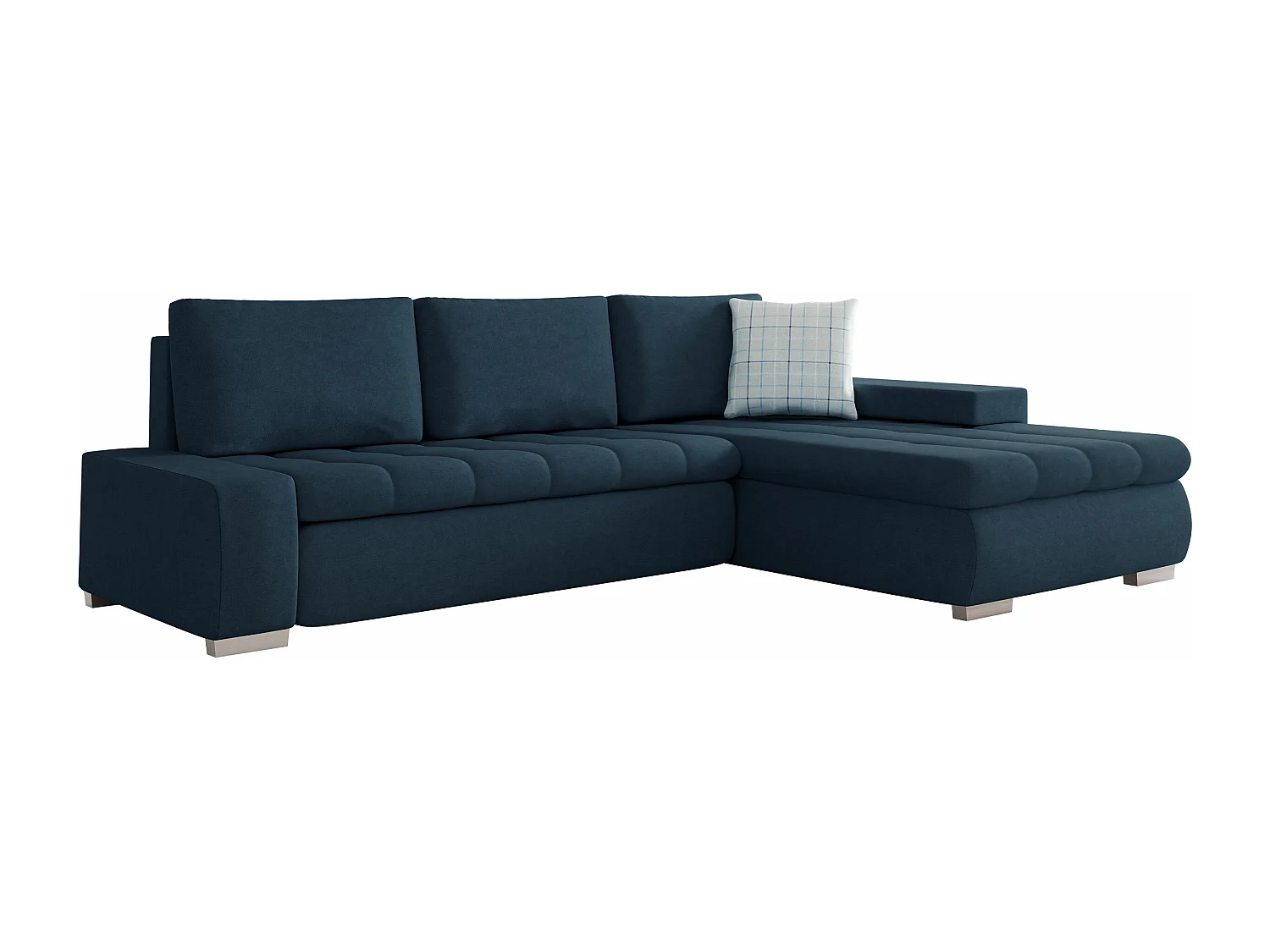 Sofá rinconero Comfivo 112, Azul, Función de descanso, Almacenaje, 265x185x85cm