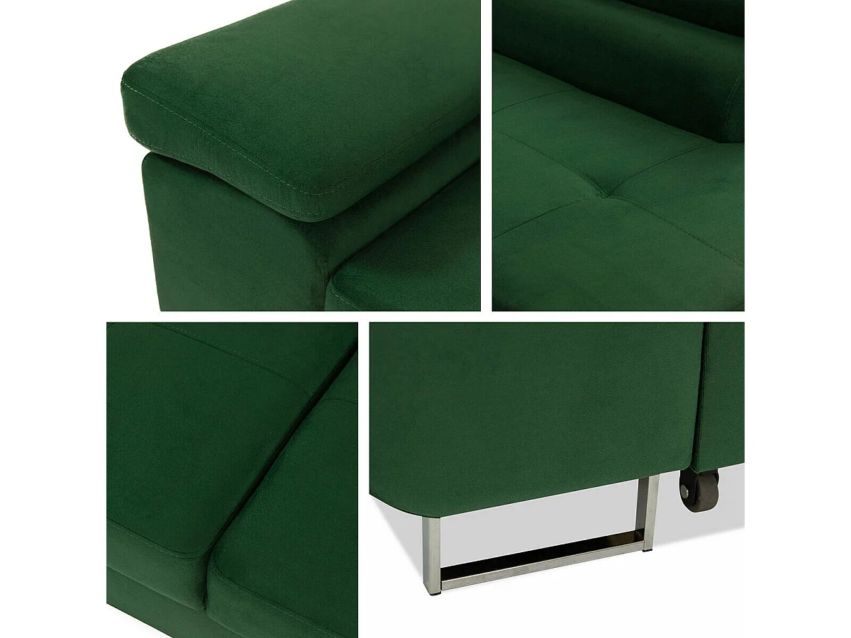 Sofá rinconero Comfivo Vinetum, Verde, Función de descanso, Almacenaje, 274x203x70cm