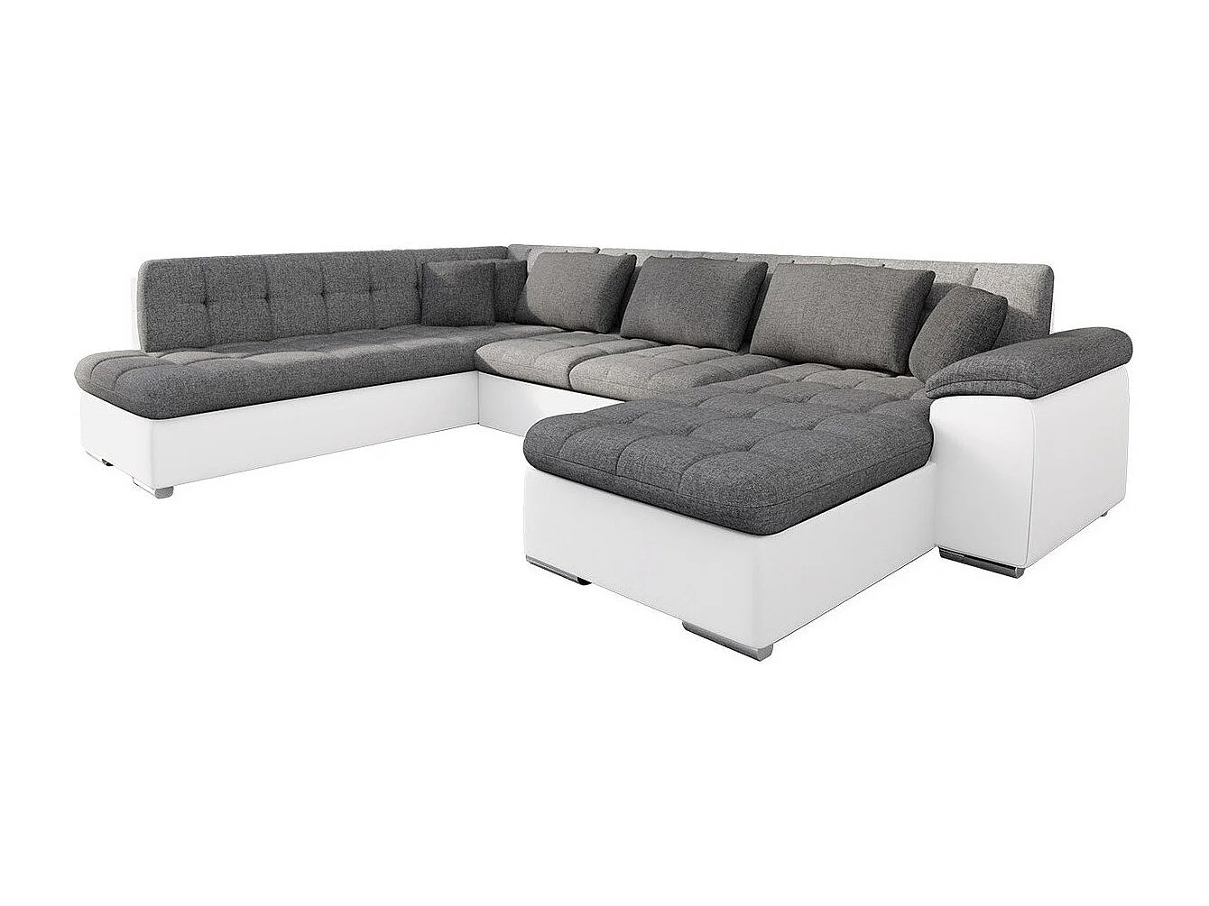 Sofá rinconero Comfivo 141, Gris, Función de descanso, Almacenaje, 348x205x76cm