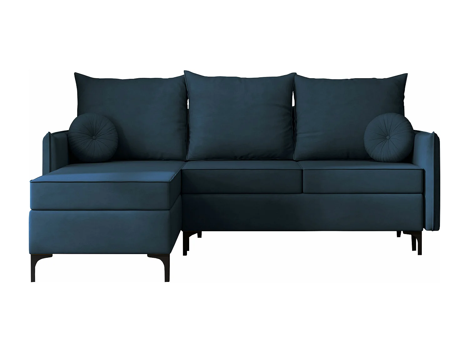 Sofá de canto Clovis 112, Azul, Funcionalidade de dormir, 21x17x10cm