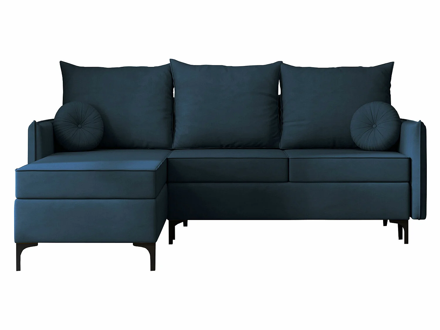 Canapé d'angle convertible 3 places en tissu bleu CLOVIS