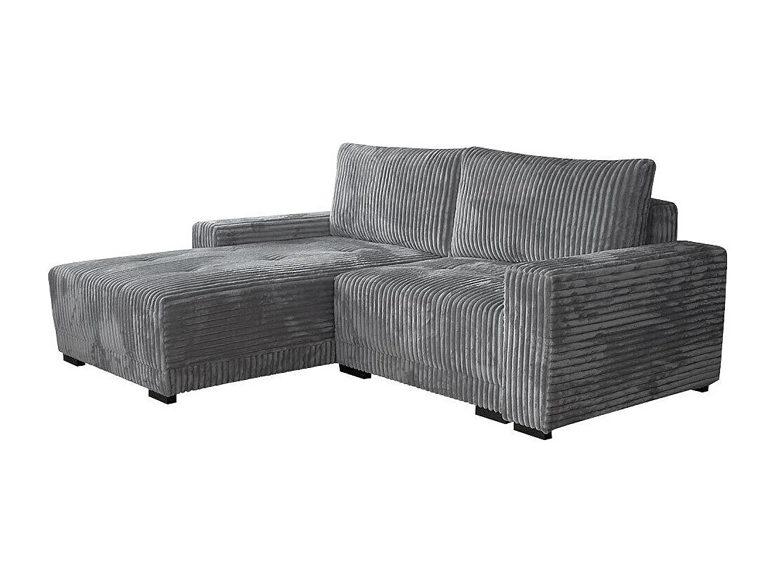 Sofá rinconero Columbus 204, Gris, Función de descanso, Almacenaje, 237x180x90cm