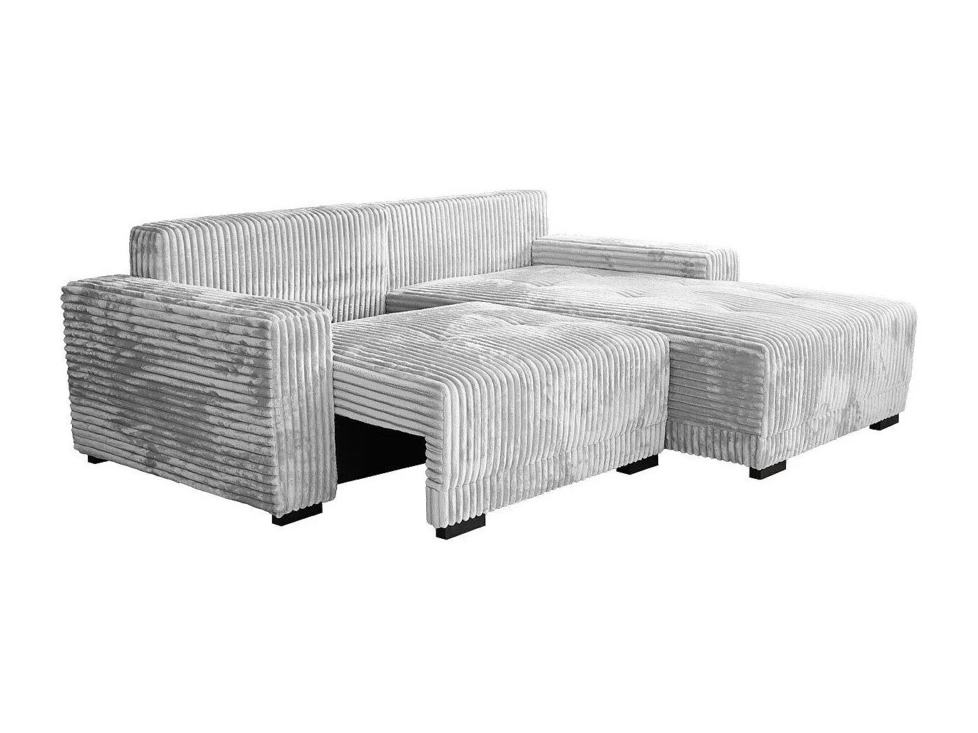 Sofá rinconero Columbus 204, Gris, Función de descanso, Almacenaje, 237x180x90cm