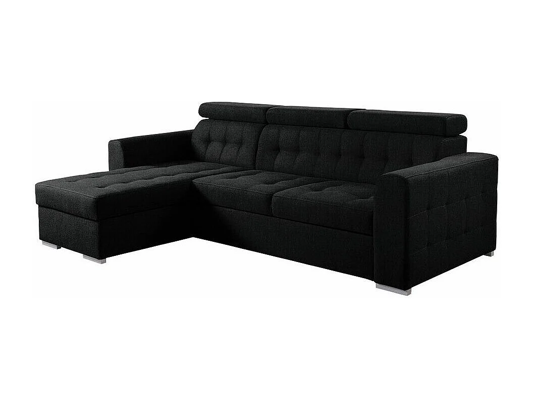 Sofá de canto Temple 123, Preto, Funcionalidade de dormir, 27x18x9cm