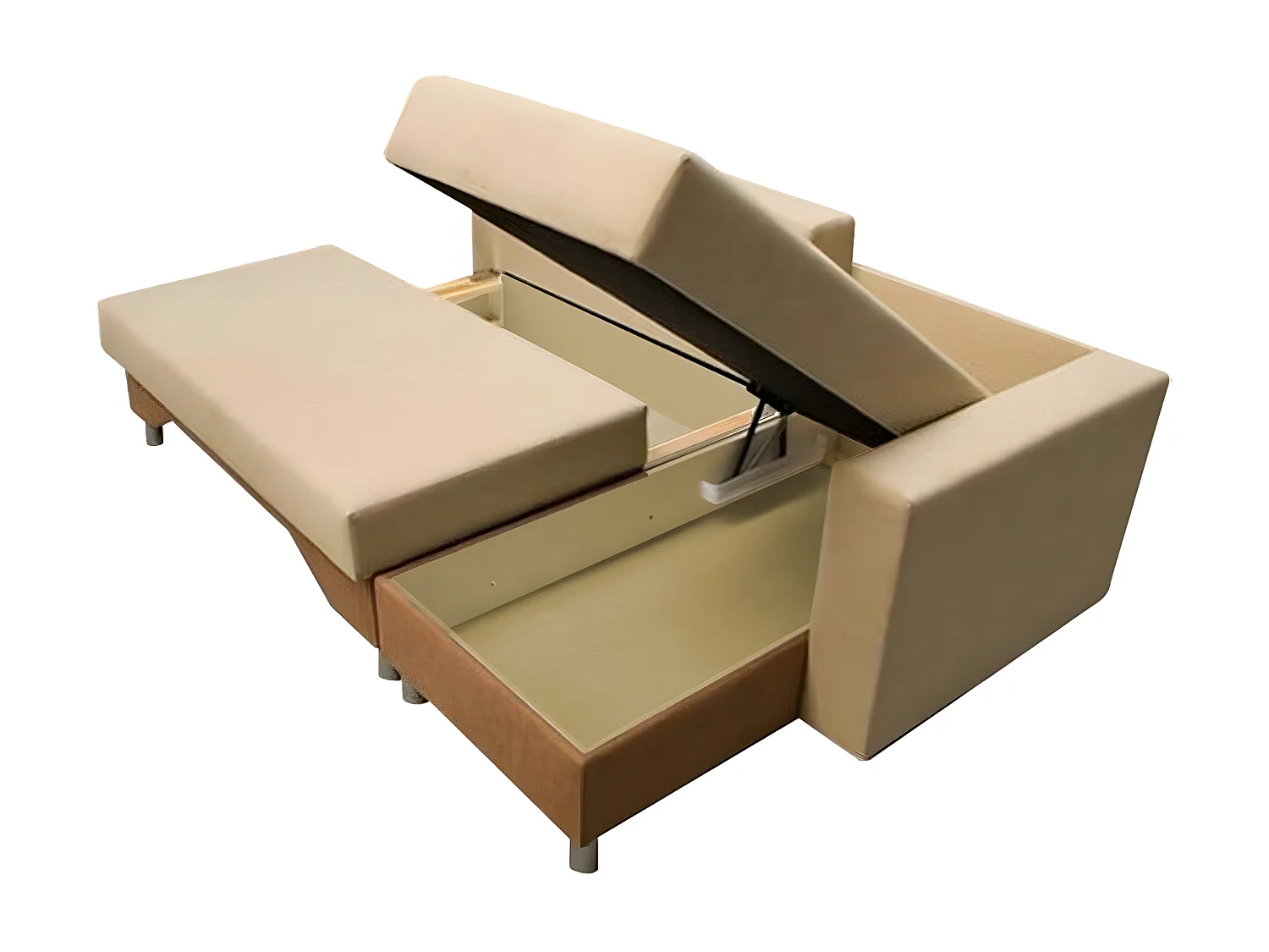 Sofá rinconero Akron 100, Gris, Función de descanso, Almacenaje, 215x133x95cm