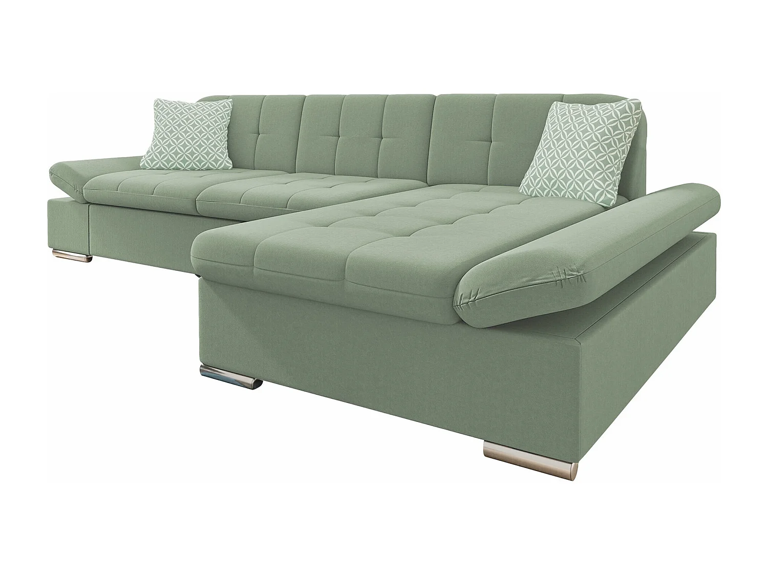 Canapé d'angle Comfivo Sanitas I, Vert, Disponible, 278x161x76cm
