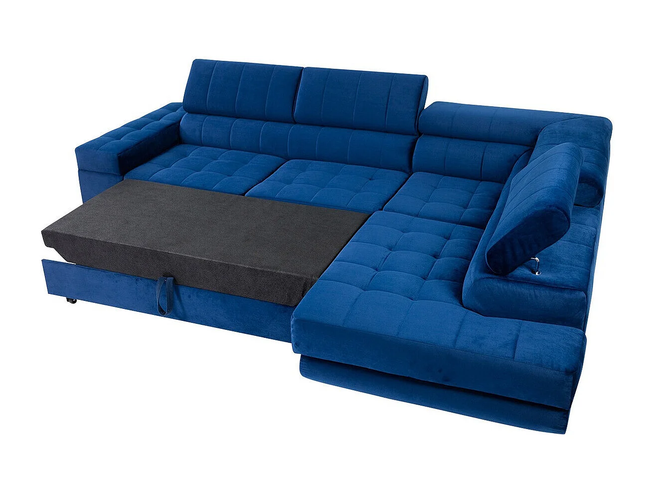 Sofá rinconero Comfivo 232, Azul, Función de descanso, Almacenaje, 271x203x71cm