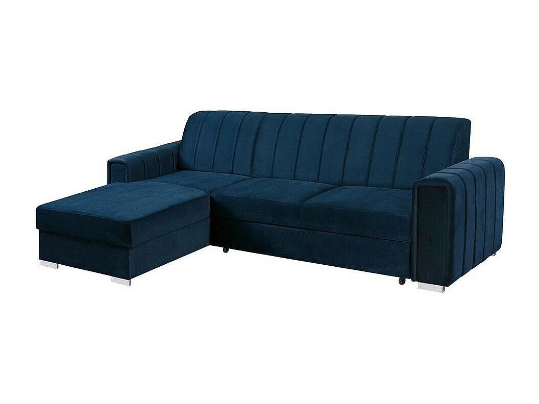 Sofá rinconero Columbus 166, Azul, Función de descanso, Almacenaje, 260x183x86cm