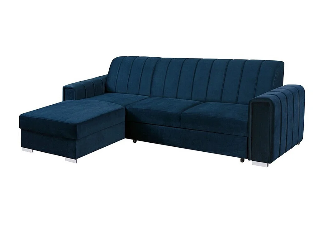 Canapé d'angle Columbus 166, Bleu, Disponible, 260x183x86cm