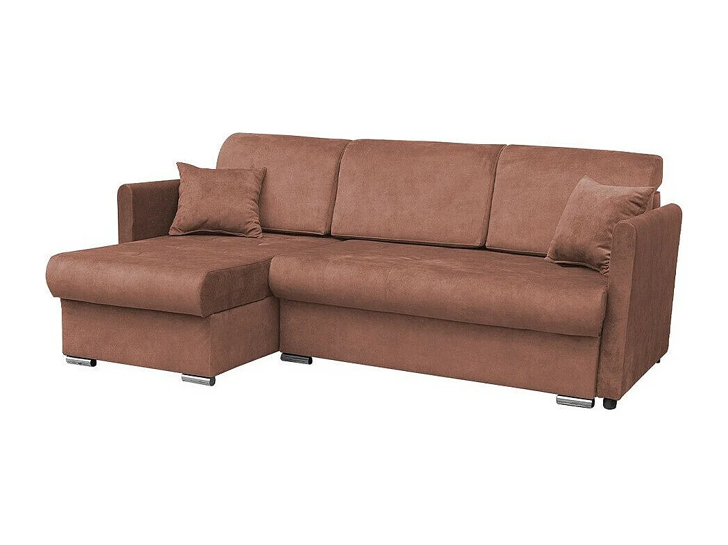 Canapé d'angle Carlsbad 115, Rose, Fonction de couchage, Boîte de literie, 220x148x93cm