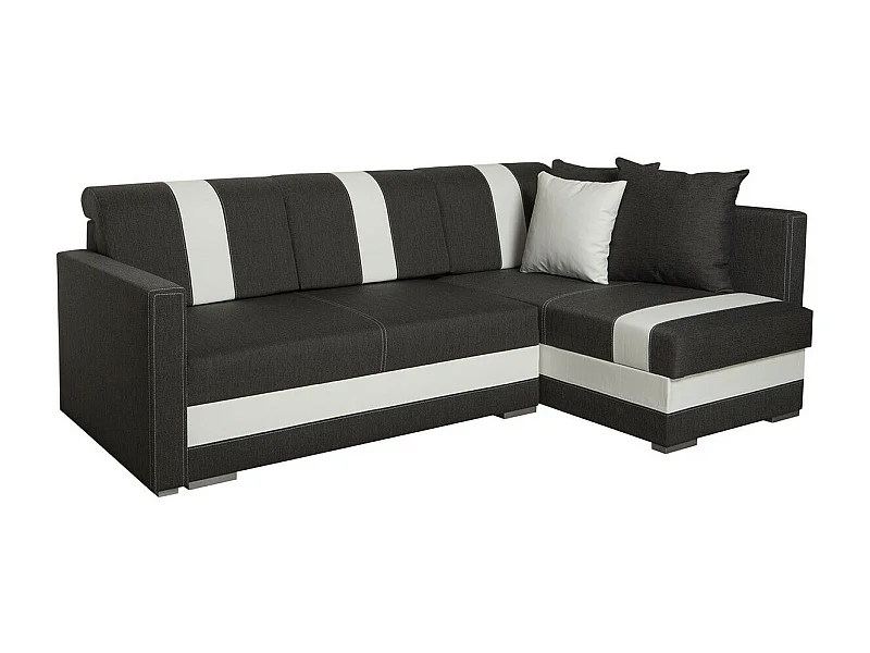 Canapé d'angle Edinburg 100, Gris, Fonction de couchage, Boîte de literie, 230x155x82cm