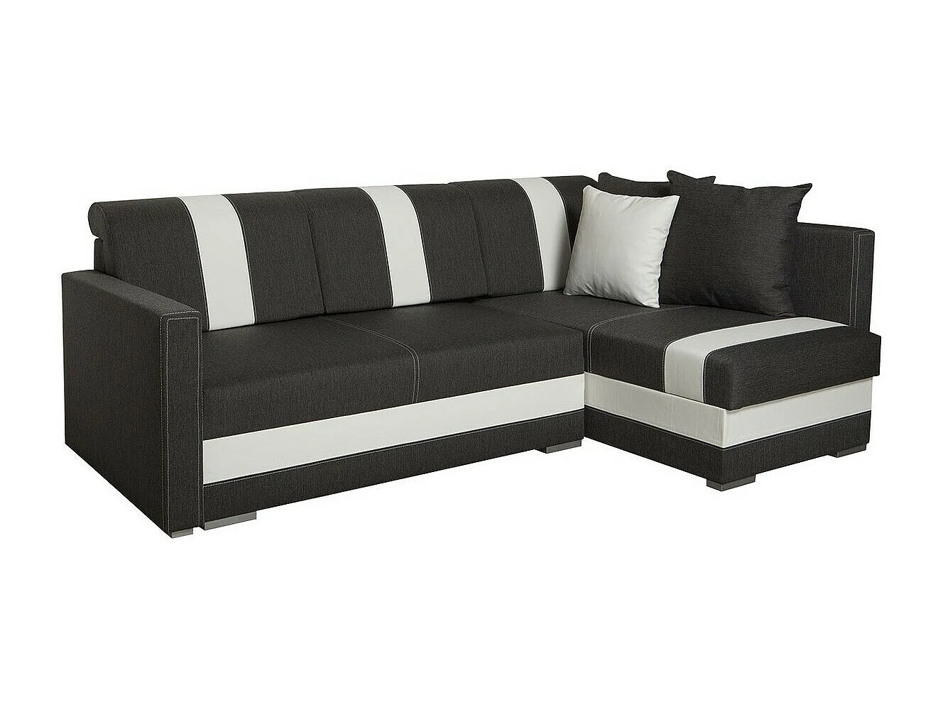 Canapé d'angle Edinburg 100, Gris, Fonction de couchage, Boîte de literie, 230x155x82cm