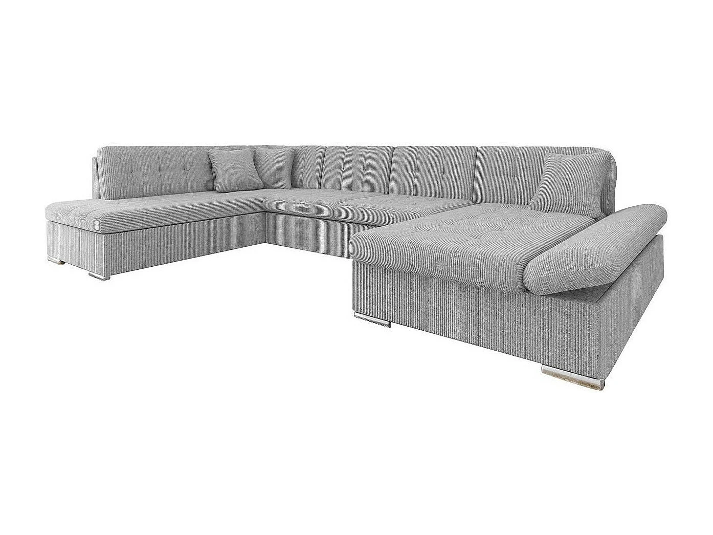 Sofá rinconero Comfivo 150, Gris, Función de descanso, Almacenaje, 345x205x76cm