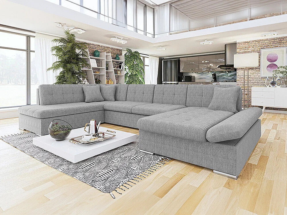 Canapé d'angle Comfivo 150, Gris, Disponible, 345x205x76cm