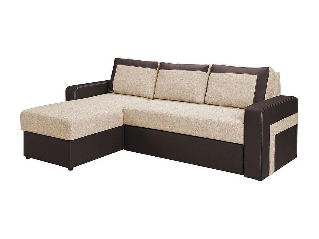 Sofá de canto Tolveli 102, Castanho claro, Funcionalidade de dormir