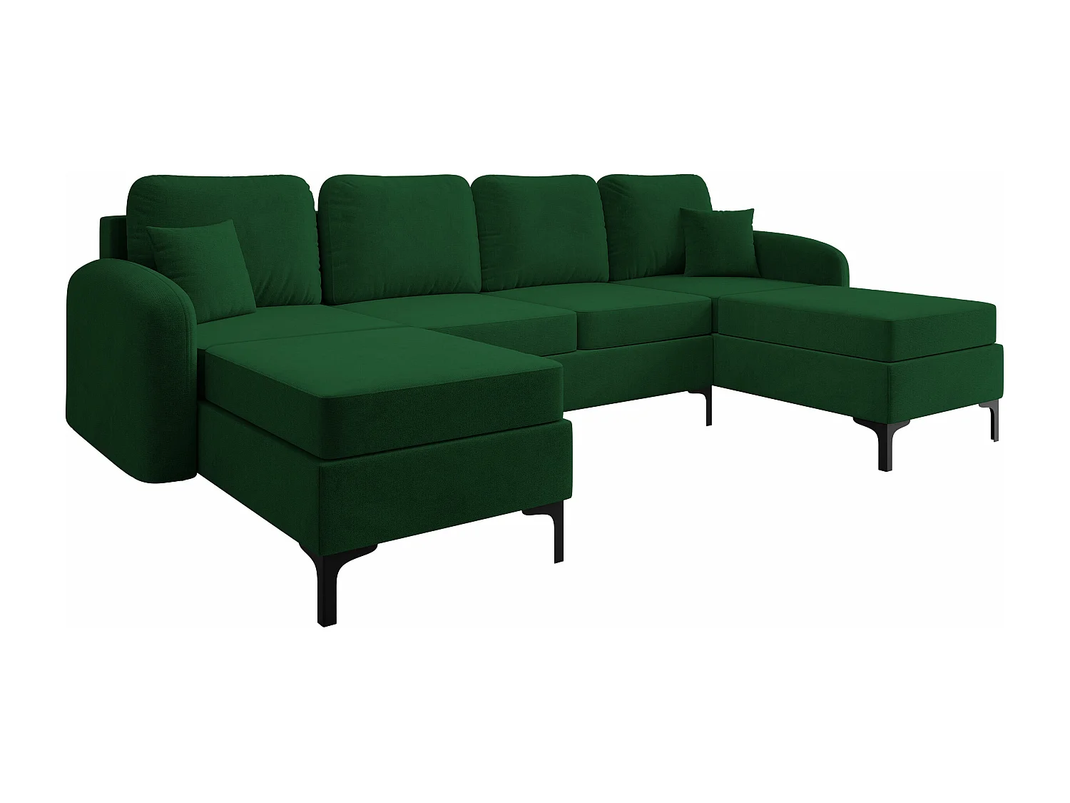 Canapé d'angle Torlua 104, Vert, Fonction de couchage, Boîte de literie, 293x172x96cm