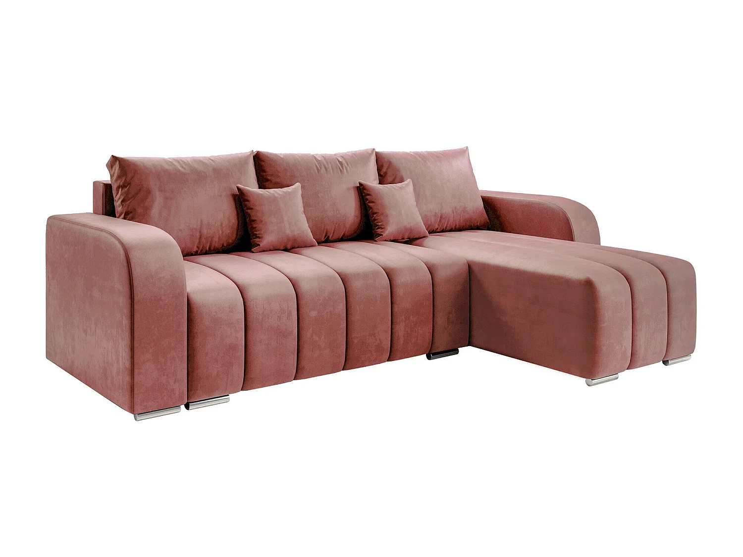 Sofá rinconero Muncie 107, Rosa, Función de descanso, Almacenaje