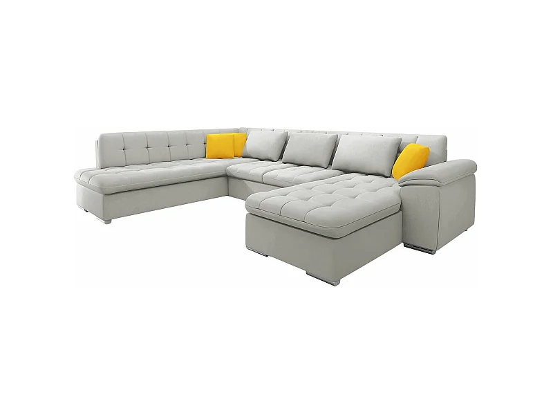 Sofá rinconero Comfivo 180, Gris, Función de descanso, 348x205x76cm