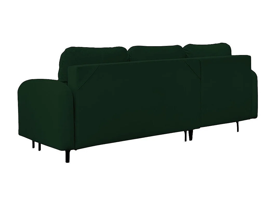 Sofá rinconero Torlua 103, Verde, Función de descanso, Almacenaje, 225x172x96cm